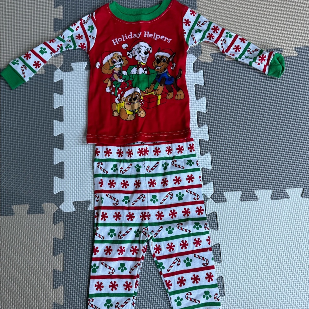 Like New Paw Patrol X-mas Pajamas - Size 12 months